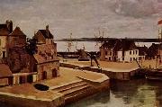 Honfleur, maisons sur Le quais Jean-Baptiste Camille Corot